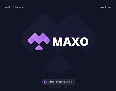 MAXO Blockchain - M Logo Brand Identity Design