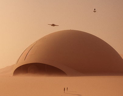 Concept art Dune in Stable diffusion + Photoshop