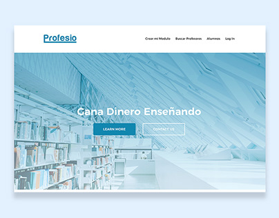 Homepage design for Profesio