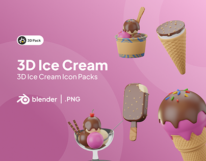 3D Ice Cream Icon Pack