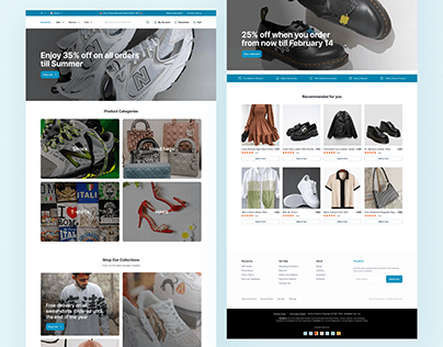 E-COMMERCE HOMEPAGE, CATALOGUE, PRODUCT DETAILS PAGE