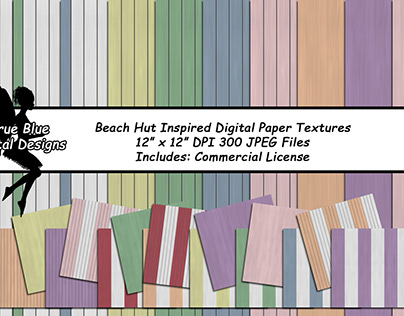 Beach Hut Inspired Digital Paper