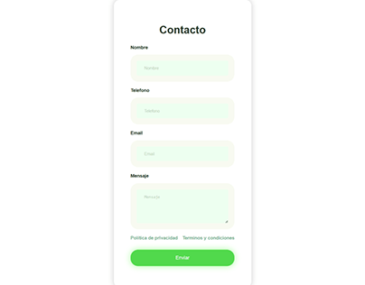 My first type of forms and contacts web page