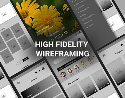 High Fidelity Wallpaper App Wireframing
