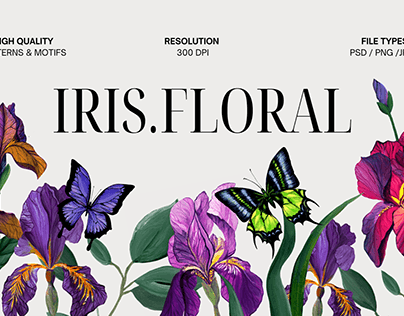 Iris Floral, Luxury Patterns