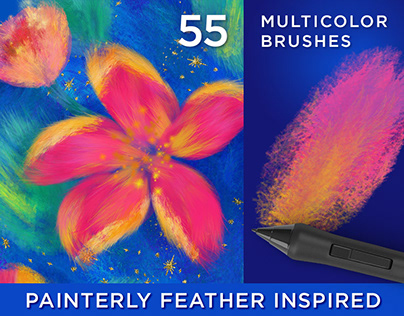 Painterly Artistic Photoshop Brushes Feather Couture