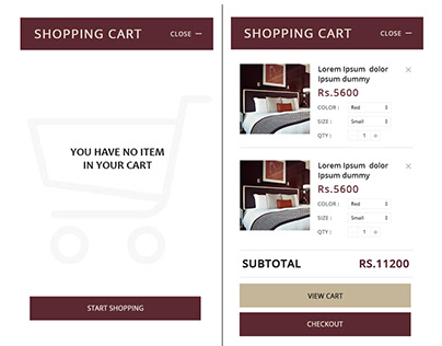 Ecommerce UI Website Shopping Cart Design