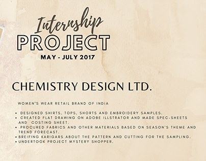 INTERNSHIP - CHEMISTRY DESIGN LTD. (2017)