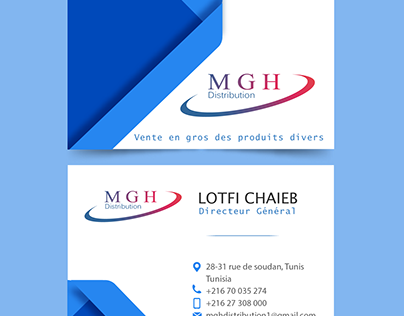 Business card creation for our client MGH distibution