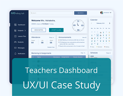 Teacher Online Class Dashboard - UX/UI Case Study