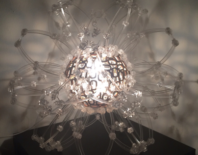 Hoberman sphere light installation