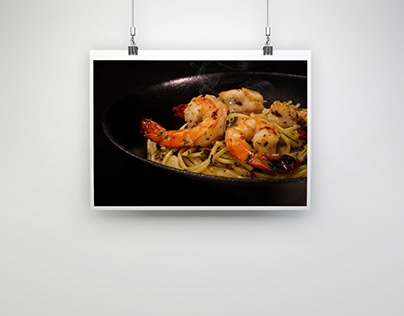 Food Photography | Spicy Tiger Prawn Aglio Olio