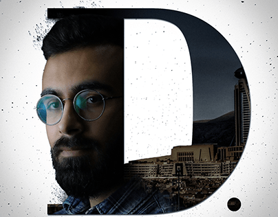 Double Exposure Design using the letter "D"