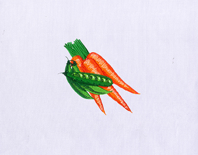 Carrot and Peas Digital Embroidery Design