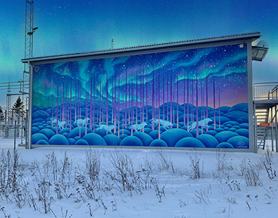 Mural "Polar wolves" Winter edition.