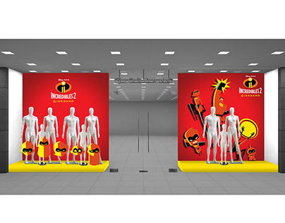 The Incredibles Show Window Design for Giordano