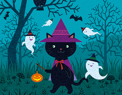 black cat - Halloween !! / digital work