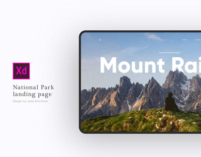 Landing page design with parallax effect in Adobe XD