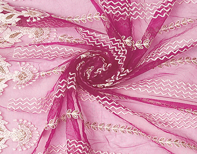 Embroidered Net Fabric Online