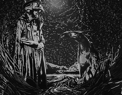 illustration Plague Doctor and dark raven ( free )