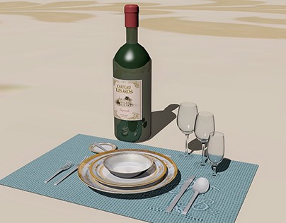 Dining Set (Autodesk Maya)