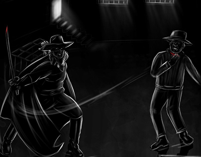 Comic Book Cover Illustration in Dark Theme