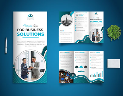 Minimal and corporate trifold catalog design