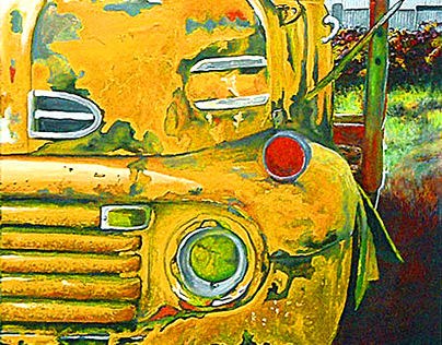 A yellow truck