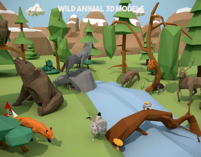 Free Wild Animal 3D Low Poly Models