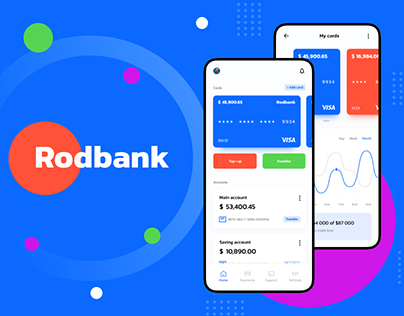 Rodbank. Design for the fintech banking application