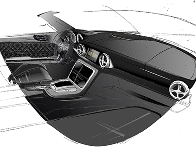 Automotive design, digital and copic renders