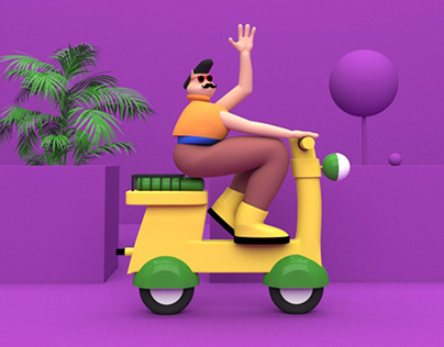 3d Scooter Animation