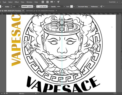 illustration design logo vape shop
