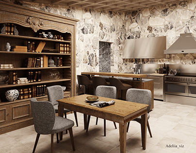 Сhalet dining-room/ Кухня-столовая в стиле "Шале"