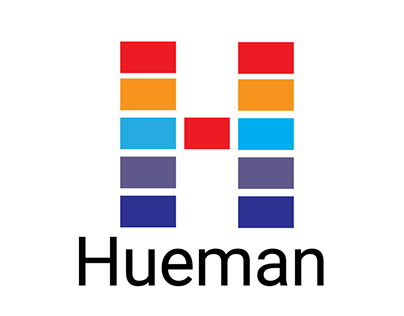 Identity for Hueman Inc. Hueman. Colorful World.
