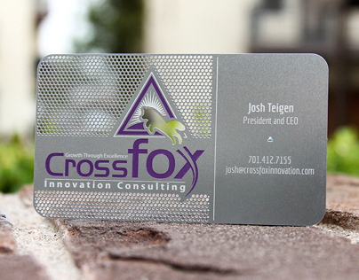 Stainless Steel Business Card With Fox