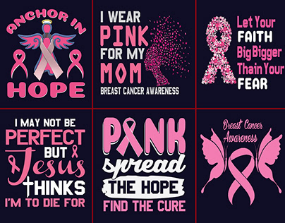 breast cancer t-shirt design bundle