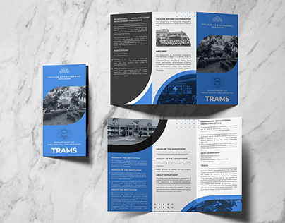 TRIFOLD NEWSLETTER DESIGN FOR COLLEGE