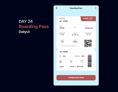 024 - Boarding Pass | Day 24 DailyUI