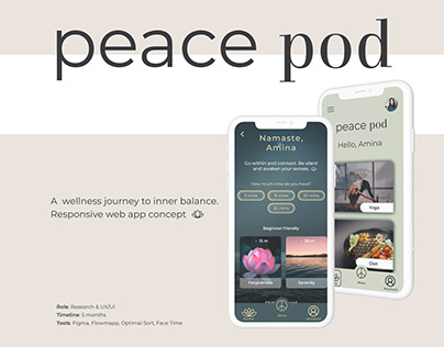 Peace Pod - the holistic wellness app concept