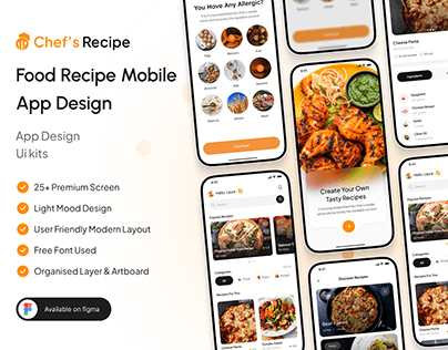 Food Recipe Mobile App UI Design