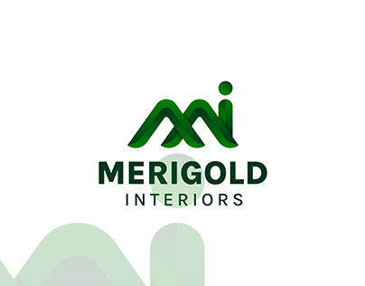 Merigold Interiors Gradient Overlapping Lettermark Logo