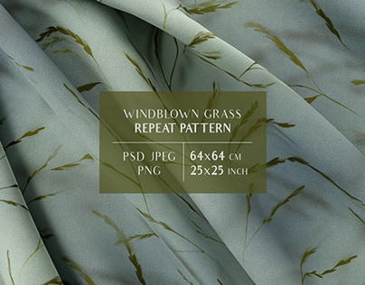 Windblown Grass Repeat Pattern