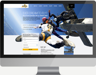 Skydive Website homepage