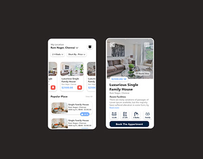 House & Hotel Rental Mobile App UI Design