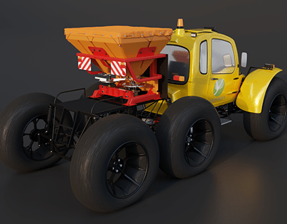 3D model agricultural vehicle. trailer 1
