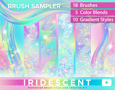 Iridescent & Holographic Photoshop Brush Magic Sampler