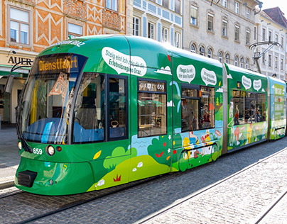 Tram Wrap Design Advertising for RegionGraz in Austria
