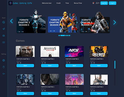 cyber gaming landing page