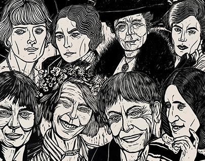 Women Writers Linocut Portrait Prints